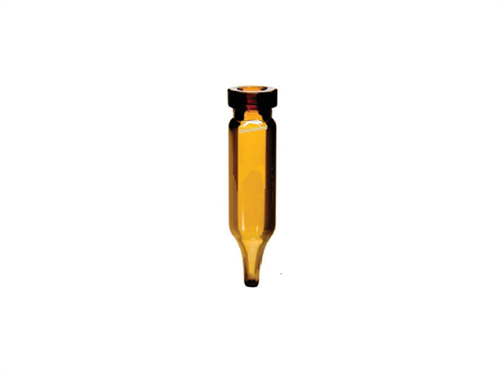 Picture of 0.4mL Crimp Neck Micro-Vial, 30 x 7mm, Tapered, amber glass, 1st hydrolytic class, 10mm top
